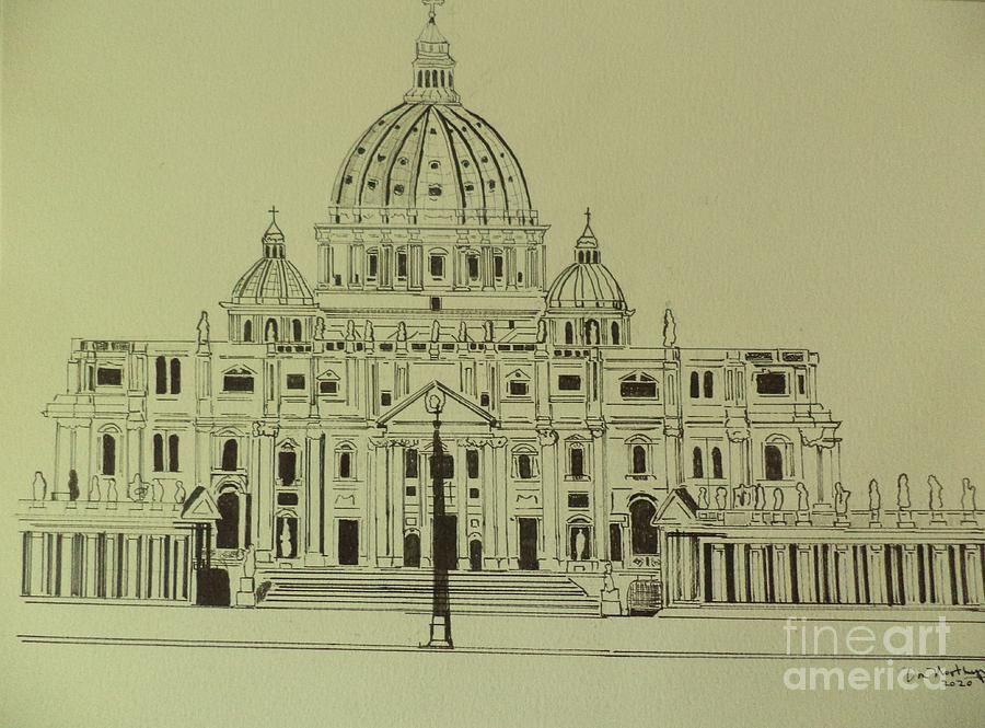 Rome the Vatican Drawing by Donald Northup