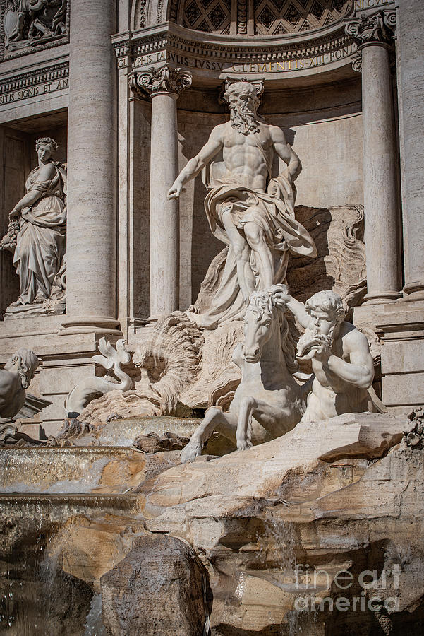 Rome-trevi Fountain Sculptures Photograph by Judy Wolinsky