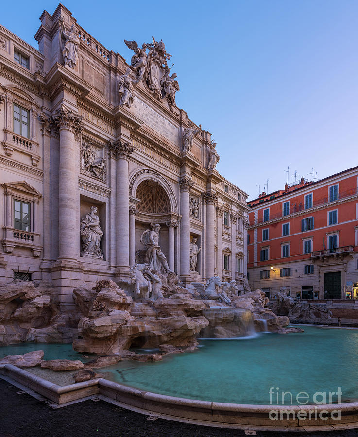 Rome Trevi Fountains Morning Serenity Photograph by Mike Reid