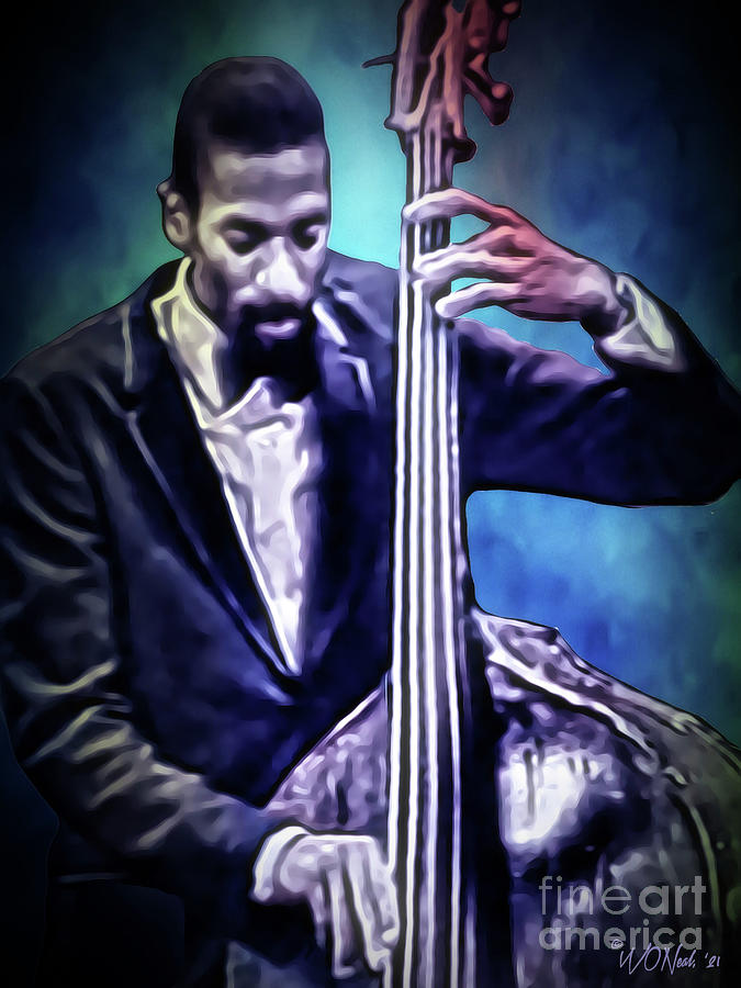 Portrait Digital Art - Ron Carter On Bass by Walter Neal