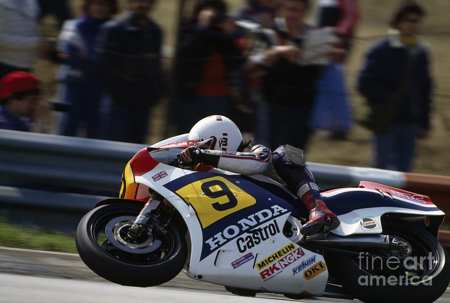 Ron Haslam. 1984 Nations motorcycle Grand Prix Photograph by Oleg Konin