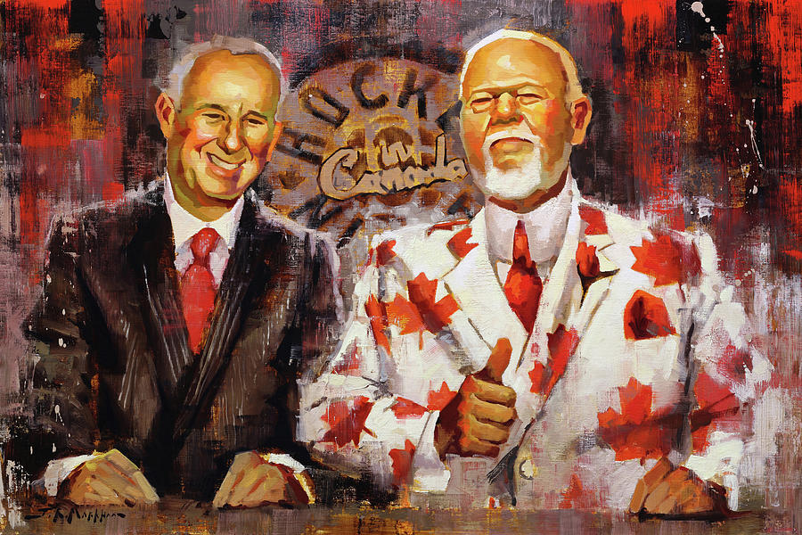 DON CHERRY+RON MACLEAN HAND SIGNED 8x10 COLOR PHOTO HOCKEY NIGHT REPRINT 