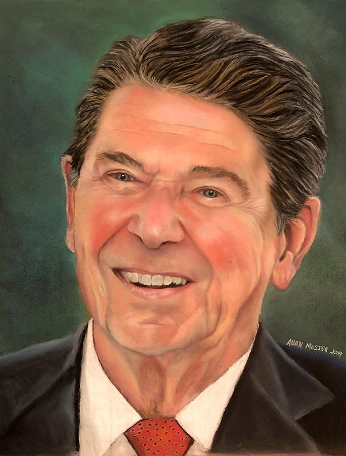 Ronald Reagan Drawing by Allan Mosier