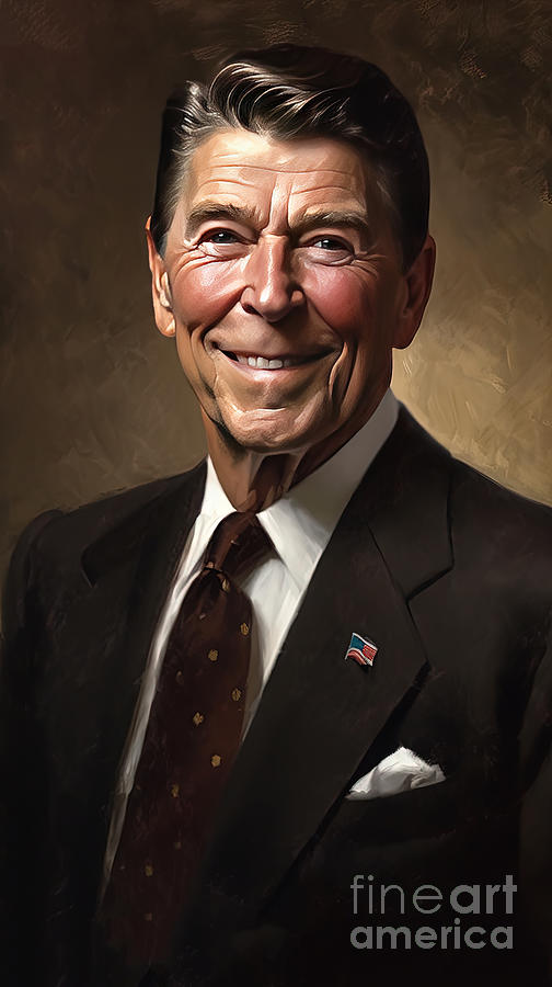 Ronald Reagan Digital Art by Carlos Diaz
