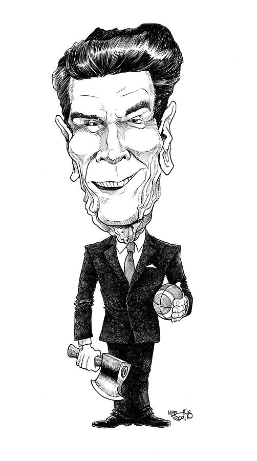 Ronald Reagan Drawing By Mike Scott Fine Art America