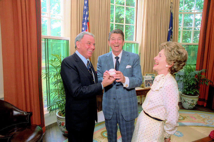 Ronald Reagan Nancy Reagan and Frank Sinatra Photograph by Staff Photographer