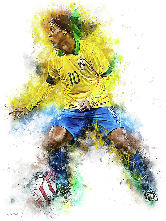 Ronaldinho Wall Print Ronaldinho Poster Ronaldinho Wall Art Ronaldinho Home Decor Ronaldinho Watercolor Print