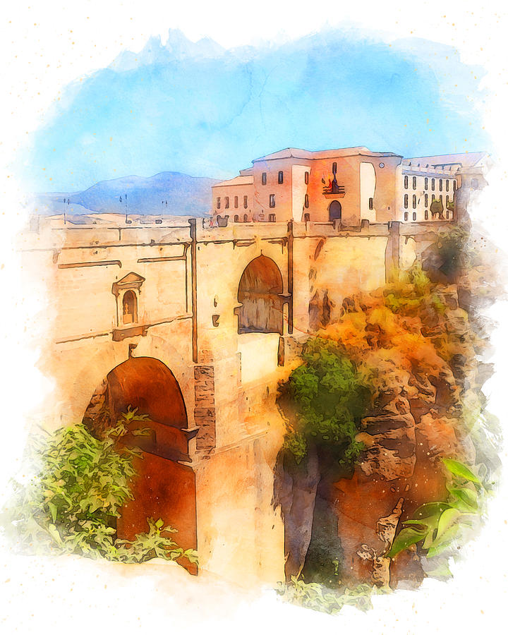 Ronda, Spain - 02 Painting by AM FineArtPrints