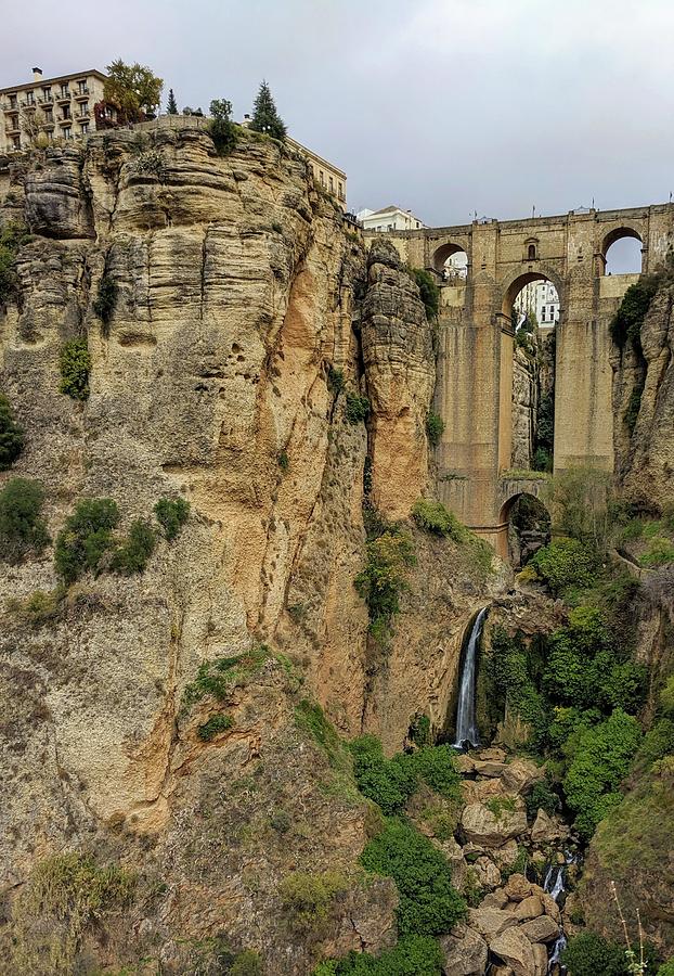 Ronda Spain - Cliff and Waterfall  Photograph by Yvonne Jasinski