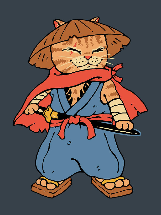 Ronin Catana - cat samurai Digital Art by MrT90 | Fine Art America