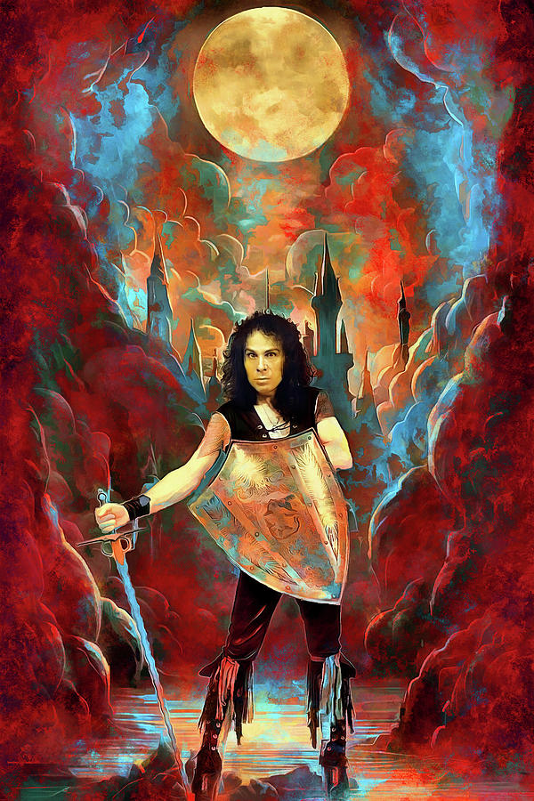 Ronnie James Dio Mixed Media - Ronnie James Dio Art Master Of The Moon by Danette West by The Rocker Chic
