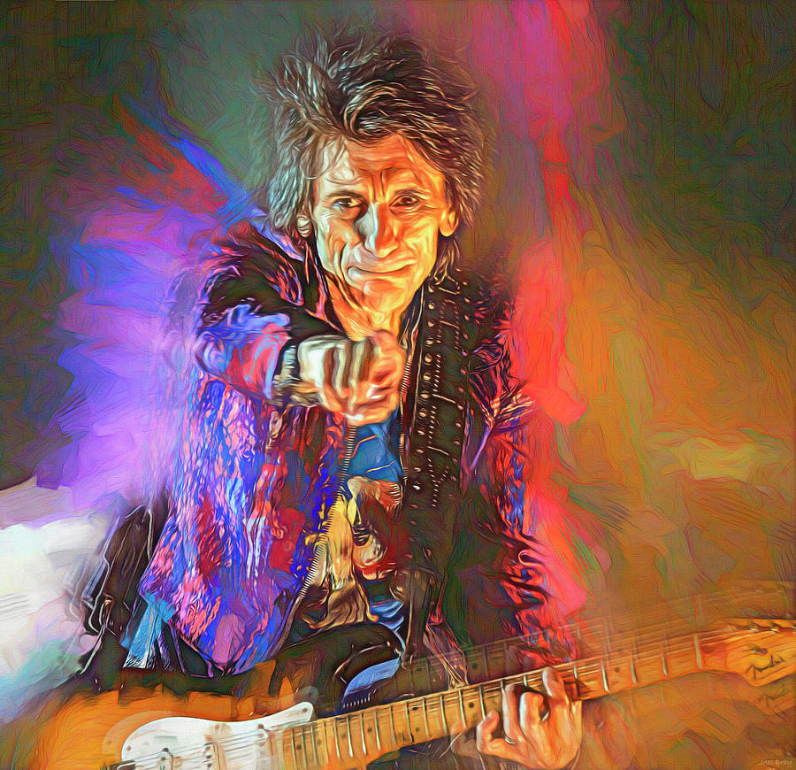 Ronnie Wood Rolling Stones Mixed Media