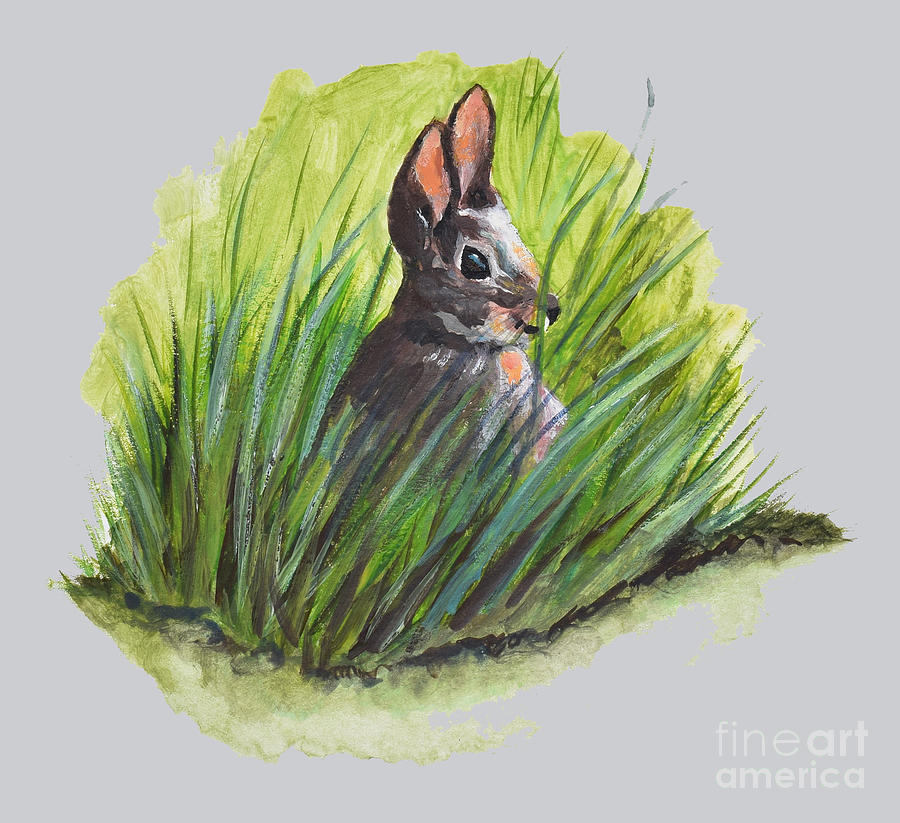 Roo Rabbit in the Grass Painting by Jan Dappen