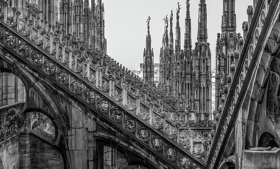 Roof Fragment Of Duomo In Milan, Italy Photograph by Elvira Peretsman