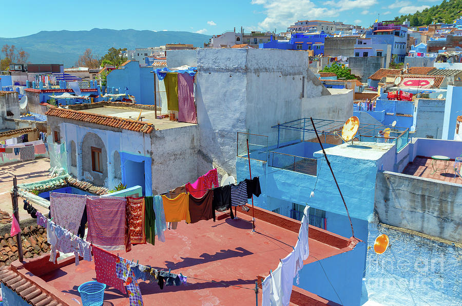 Roofs of Chefchaouen, Morocco Photograph by Louise Poggianti