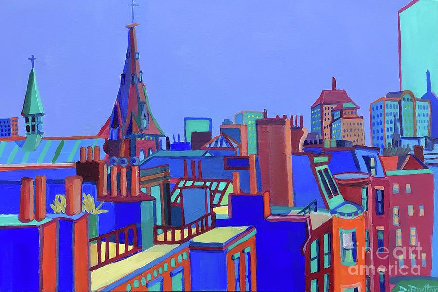 Rooftop Back Bay Painting by Debra Bretton Robinson