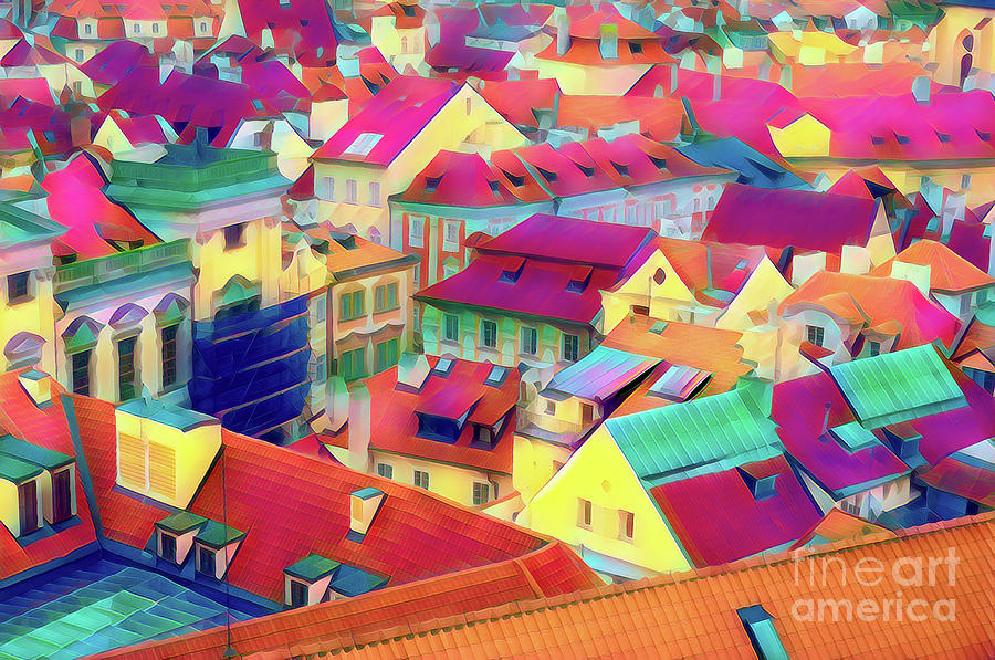 Colorful Rooftop View Digital Art by M G Whittingham
