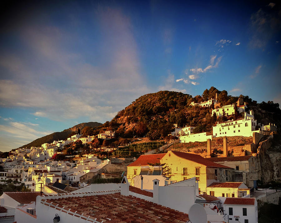 Rooftop view of Frigilianas Mountain location. Known as a, pueblo blanco, or white village Photograph by Panoramic Images