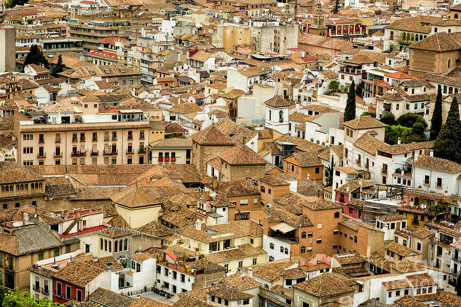 Rooftops Granada City Photograph by Timothy Hacker
