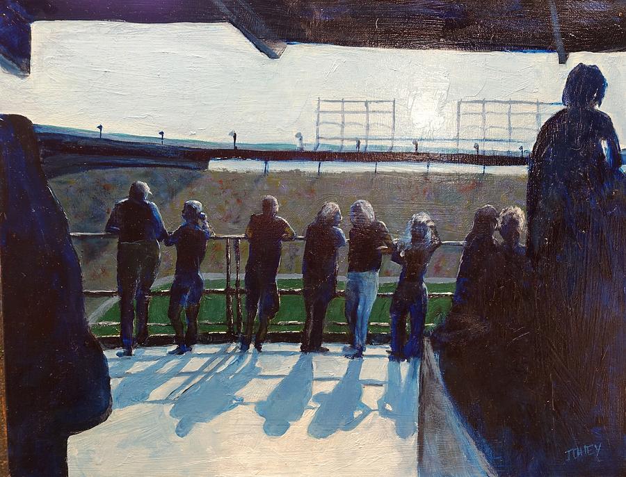 Rooftops at Wrigley Painting by James Hey