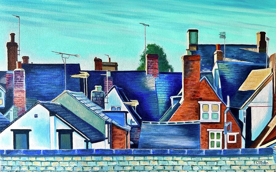 Rooftops Painting by Caroline Swan