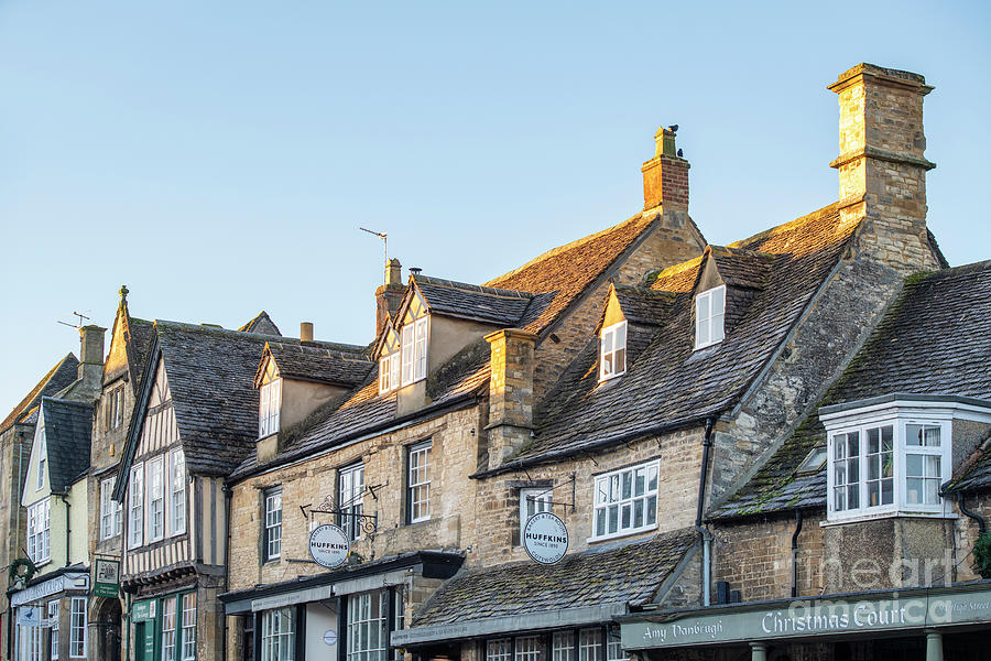 Rooftops in Winter at Sunrise Burford Cotswolds Photograph by Tim Gainey