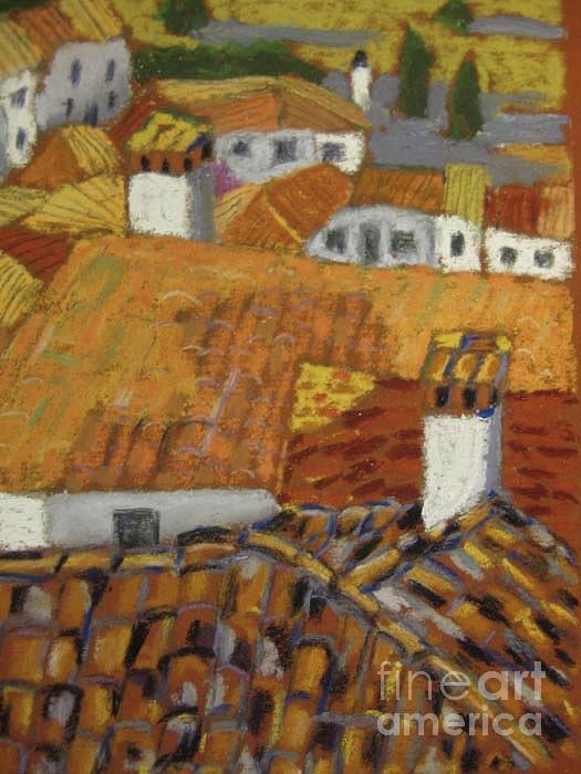 Rooftops of Alpandiere Painting by Constance Gehring