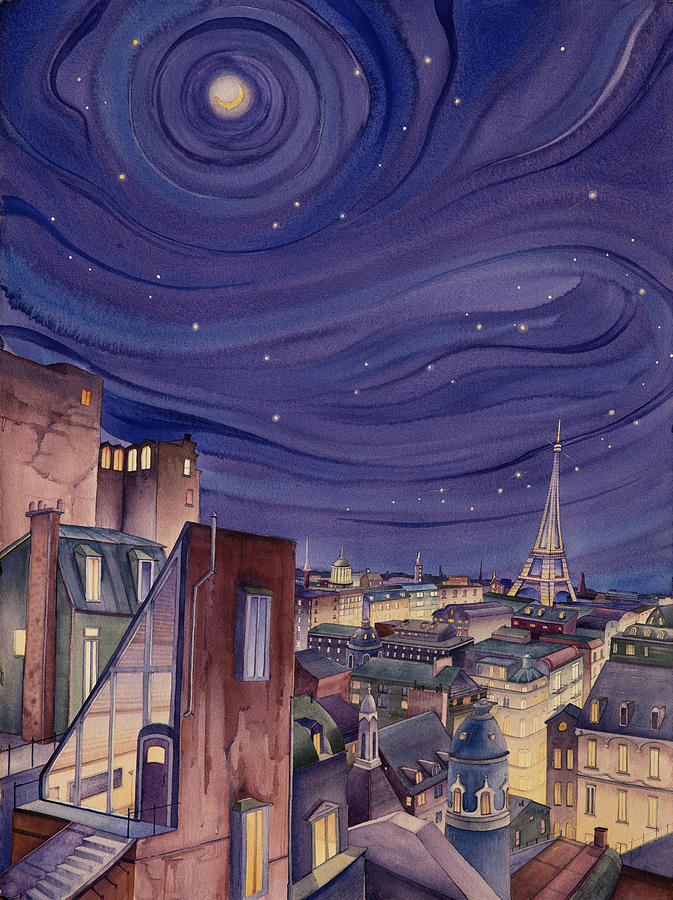 Rooftops of Paris Painting by Scott Kirby