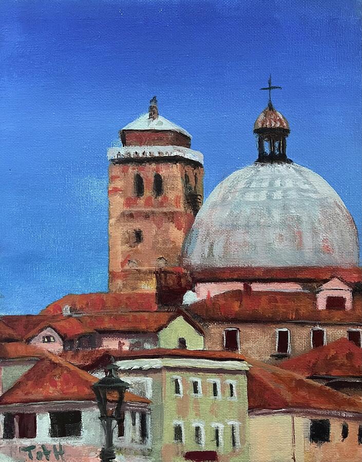 Rooftops of Venice Painting by Laura Toth