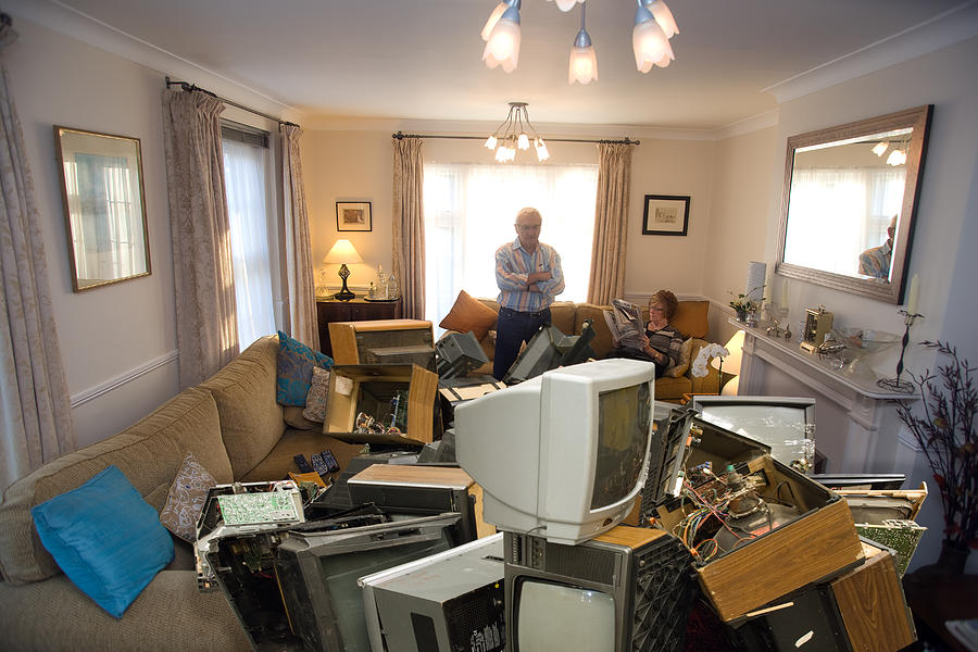 Room Full Of Discarded Televisions Photograph by Derek Berwin