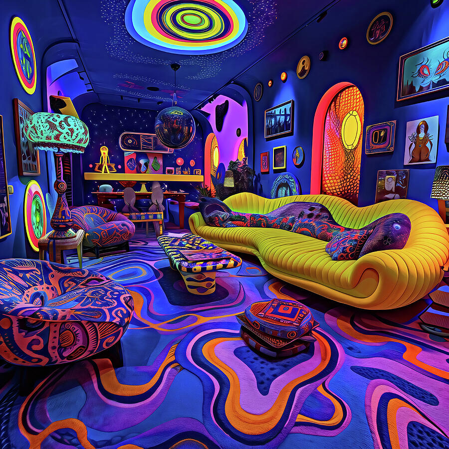Pattern Digital Art - Room Of Colorful Delights by Gnu Attitude