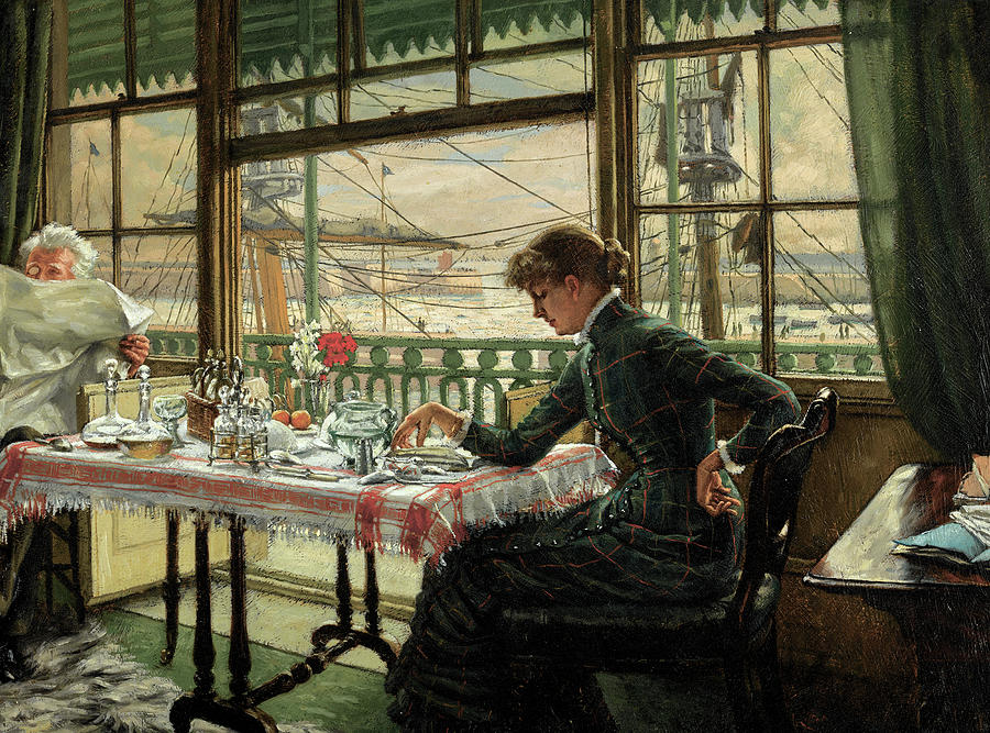Cabin Painting - Room Overlooking the Harbour, 1878 by James Tissot