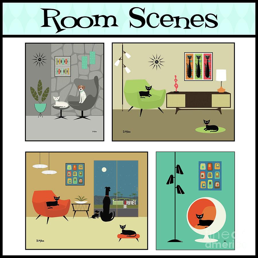 Room Scene Icon Digital Art by Donna Mibus