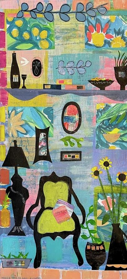 Room with a Bloom 1 Mixed Media by Julia Malakoff
