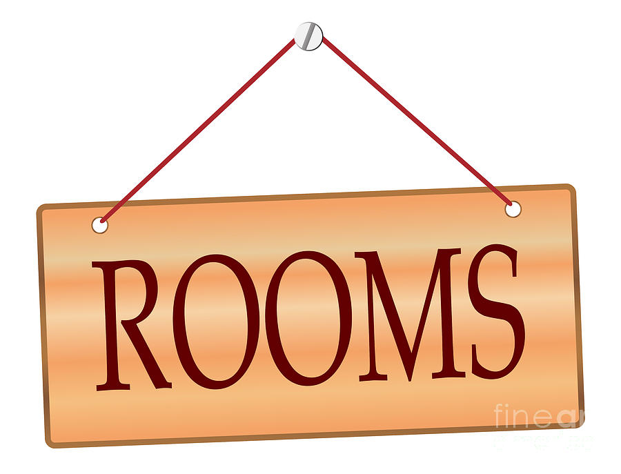 Rooms Sign In Wood With String Digital Art