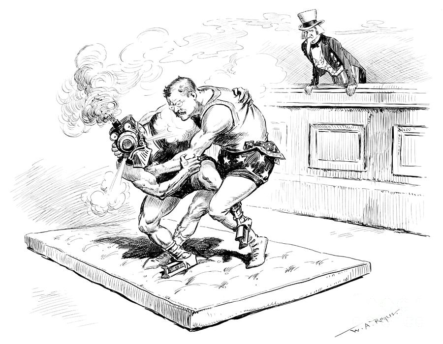 Roosevelt and Railroads, c1905 Drawing by William A Rogers