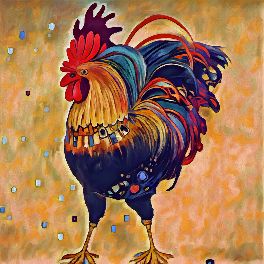 Rooster 1 Mixed Media by Ann Leech