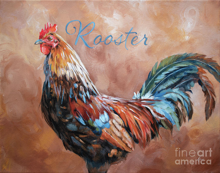 Rooster - 2 Painting by Annie Troe