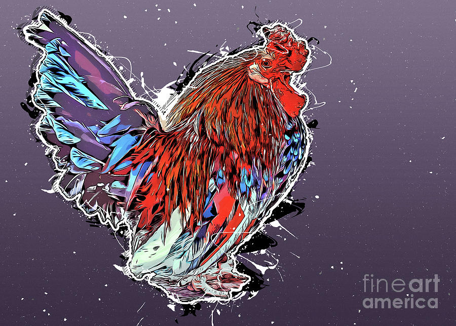 Rooster Animals Art #rooster Digital Art by Justyna Jaszke JBJart