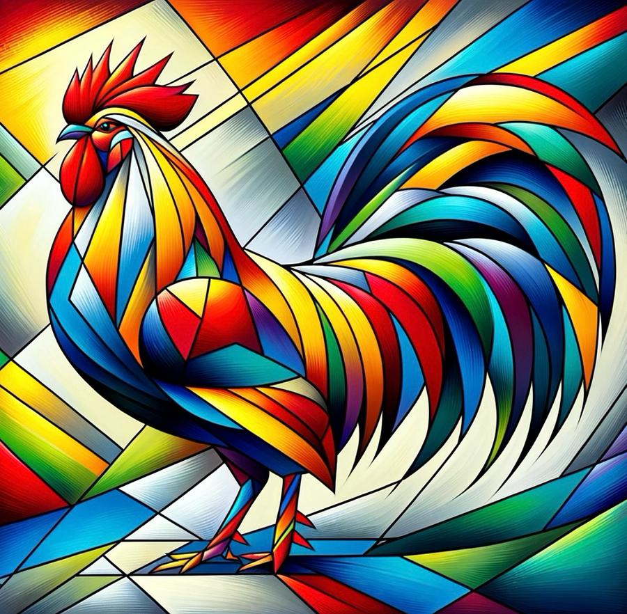 Rooster Painting by Emeka Okoro