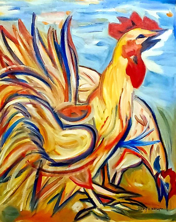 Rooster by Mary Krupa Painting by Bernadette Krupa
