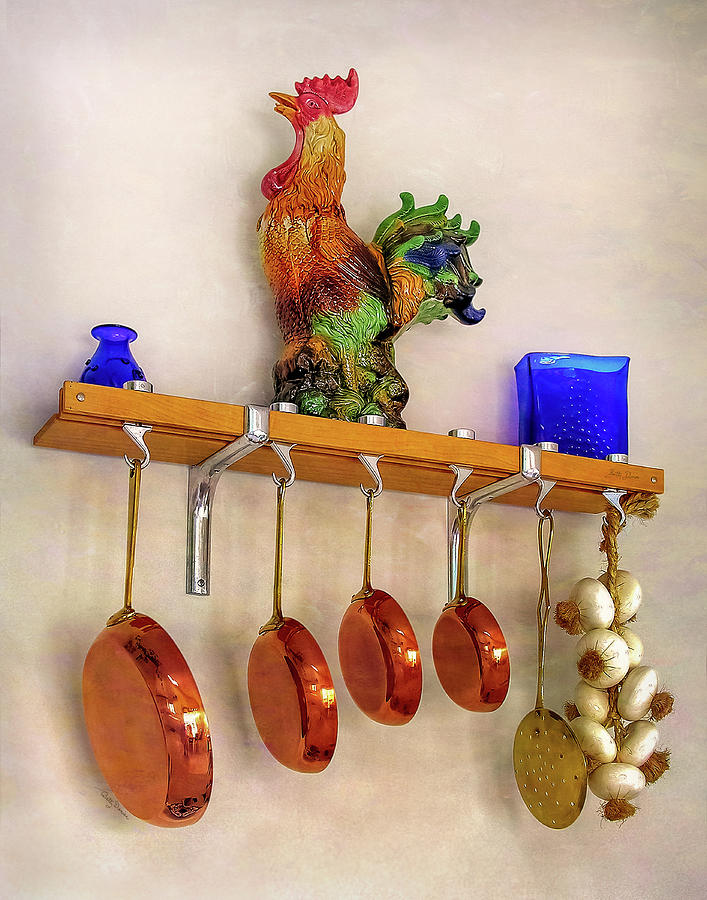 Bird Photograph - Rooster on Shelf by Betty Denise