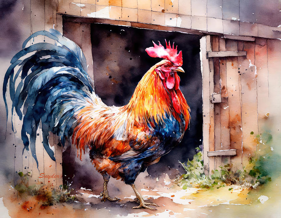 Rooster on the Loose 1  Digital Art by Barbara Snyder