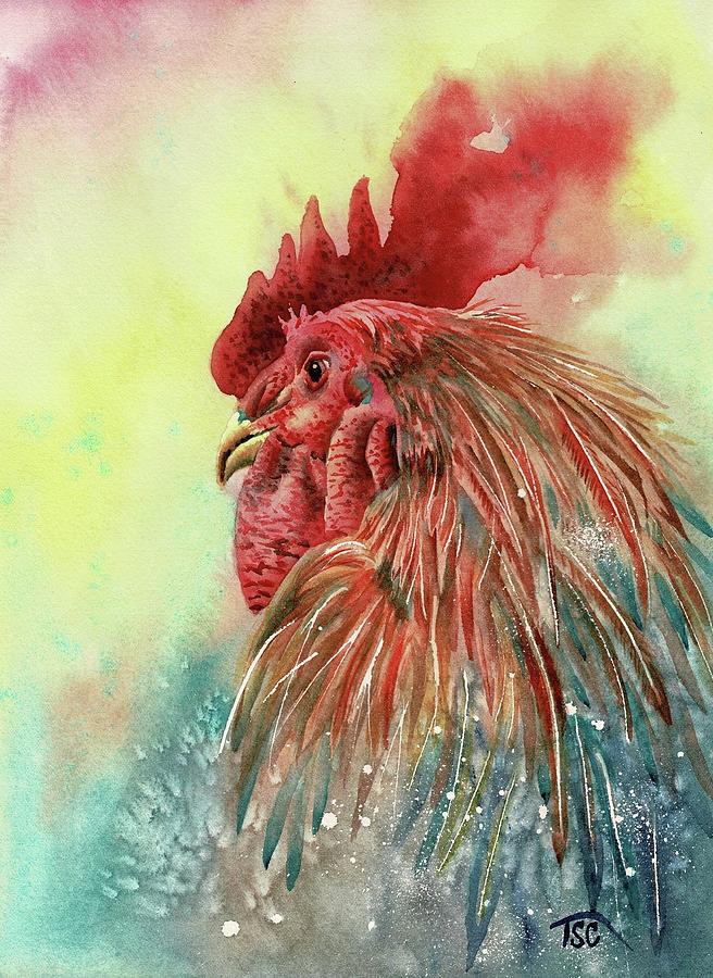 Rooster Profile Painting by Tammy Crawford