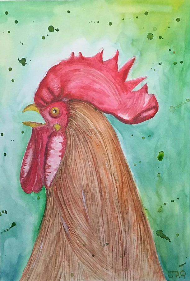 Rooster Squaking Painting