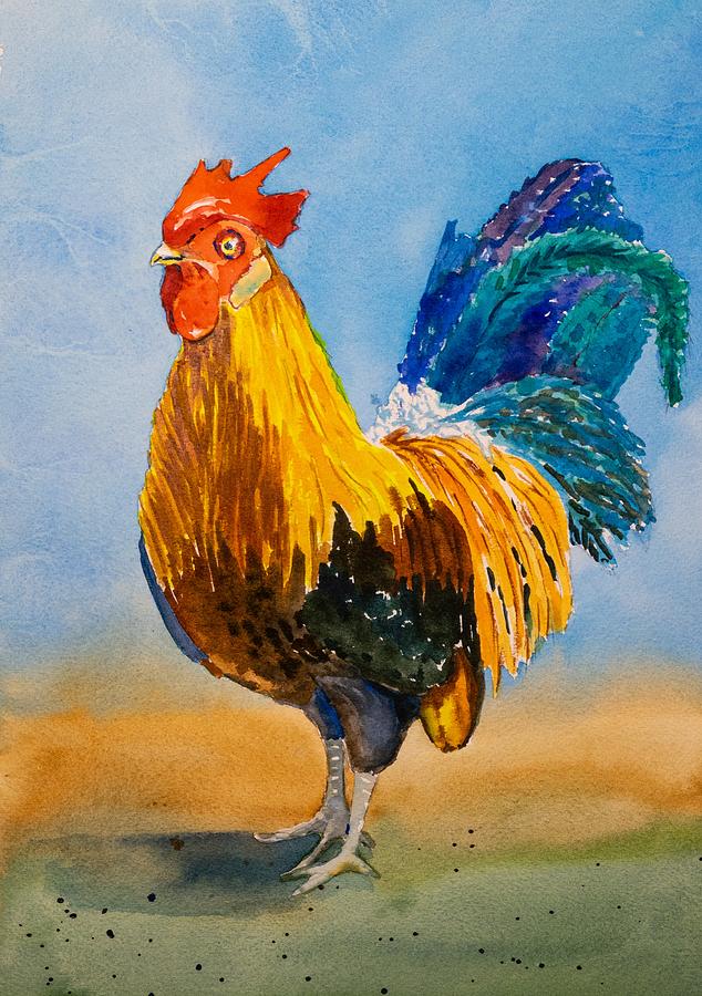 Rooster with an Attitude Painting by Margaret Zabor