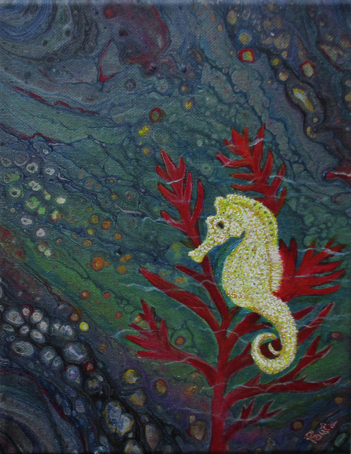 Roosting Seahorse Painting by Gay Pautz