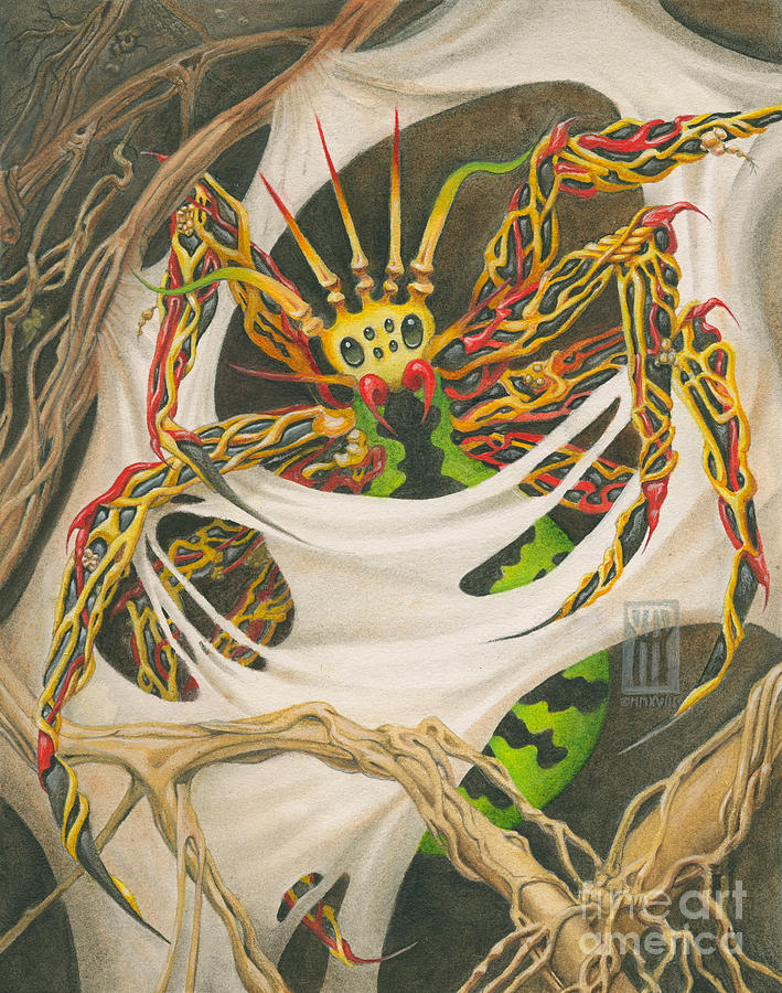 Root Spider Mixed Media by Melissa A Benson