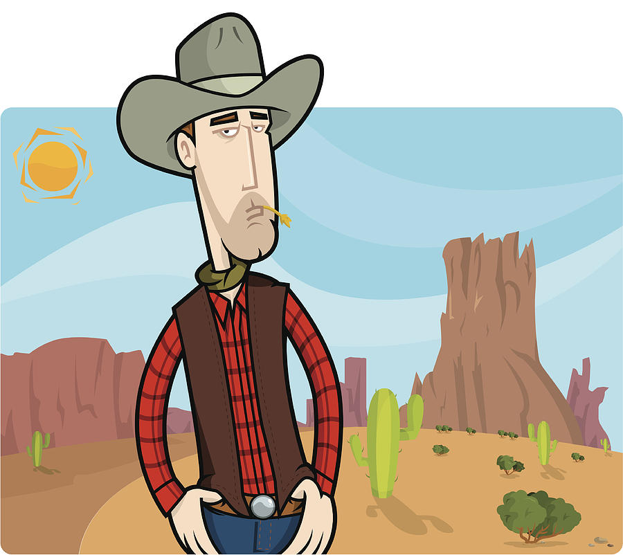 Rootin Tootin Cowboy Drawing by Danbailey