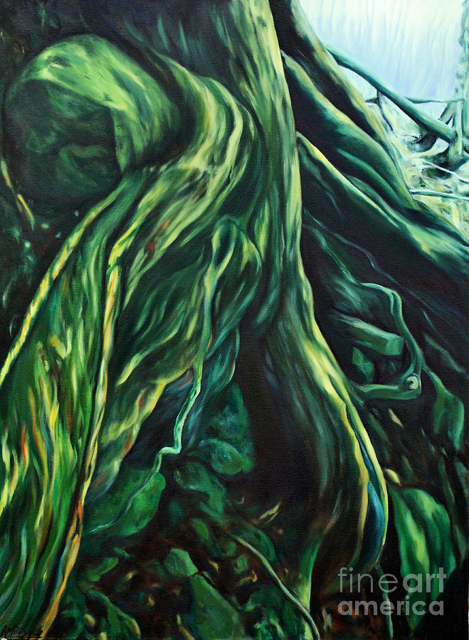Tree Painting - Roots of the Forest by Anne Marie ODriscoll